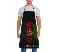Afghanistan Flag Rose Women Men Apron With Long Ties Kitchen Apron Waterproof Chef Aprons For Cleaning Baking Home