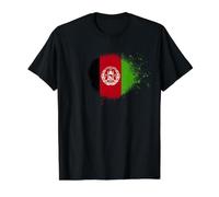 Afghanistan Flag Spray Paint Splatter Style Value Graphic T-Shirt, Men, Black, M