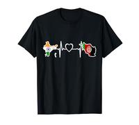 Afghanistan India Flag Afghan Indian Heartbeat T-Shirt