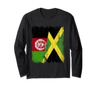 Afghanistan Jamaica Half Flag Afghan Jamaican Heritage Long Sleeve T-Shirt