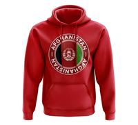 Afghanistan Junior Football Badge Hoodie in Red | Size: 3-4 Years Afghanistan Red 3-4 Years