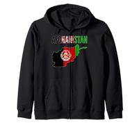 Afghanistan Map Flag National Pride Design Zip Hoodie