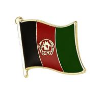Afghanistan National Flag Metal Diplomat Enamel Pin Badge Lapel - 1.9cm x 1.6cm - Hard Enamel Tricolour Flag Lapel for Jacket, Hat, or Backpack