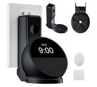 AFGHOA Wall Mount Stand for Echo Spot 2024, Outlet Hanger Stand with Built-in Cable Management, Hide Messy Wires Wall Holder, Space Saving Holder for Echo Spot,No Screws and Drill Needed,Black