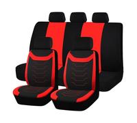 AFGJHYT Car Seat Cover Full Seats for BYD Sealion 5 2022-2025 2023 2024 2026, Front and Rear Split Bench Protector, Airbag Compatible Breathable Fabric Cover for Auto Trucks SUV,C Red
