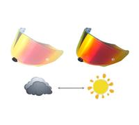AFGJHYT Motorcycle helmet visor for KYT R2R, UV Blocking Full Face Shield, Anti-Fog Scratch Resistant Replacement Visor, Quick Release Helmet Lens,B Photochromic Revo Red