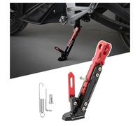 AFGJHYT Motorcycle Kickstand for Aprilia Shiver 750 2007-2017, Adjustable Side Stand with Spring Lock, CNC Aluminum Alloy Parking Foot Brace, Non-Slip Support Kickstand,C Red