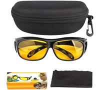 AFGQIANG Libiyi Nightglo Glasses, Dotmalls Nightglo Glasses, Headlight Glasses with Glarecut Technology, Night Driving Glasses Anti Glare,Polarized Night Vision Glasses, Drive Safely at Night
