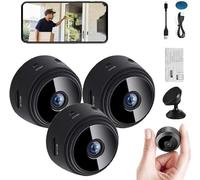 AFGQIANG Mini 1080p HD Wireless Magnetic Security Camera, Spyfocus Magnetic Mini Security Camera, Night Vision Motion Detection Security Cam Covert Cameras,Magnetic Security Camera (3pcs)