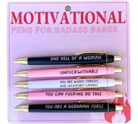 AFGQIANG Motivational Badass Pen Set, Funny Pens Swear Word Daily Pen Set, Motivational Pens For Badass Babes, Inspiration Pens, Motivational Sarcastic Badass Pen Set, School Office Home Office Gifts
