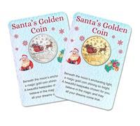 AFGQIANG Santa Gold Coins for Christmas Eve Boxes, Santa Claus Souvenir Coin Xmas Coin,Christmas Commemorative Coins with Message Card, New Year Gift Collectible Souvenir Coins (Mix-2pcs)