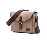 AFGRAPHIC Retro Khaki Canvas Camera Bag Crossbody Bag with Adjustable Strap for Nikon NIKKOR Z DX 16-50mm f/3.5-6.3 VR Lens with Nikon Zfc, Z30, Z50 Camera