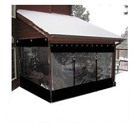 AFGZQ Heavy Duty Waterproof Tarpaulin Panel, PVC 0.5mm Thick Clear Black Tarp Curtain with Eyelets and Zipped Door, 47 Sizes (Color : Clear black, Size : 1.8x2m)