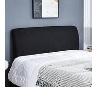 AFHRJNX Bed Headboard Cover Dust Proof Stretch, Bed Head Protector Cover,Washable Removable Solid Color, Protective Cover Decor for Bedroom, (Black 150cm)