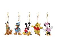AFHU 4/5Pcs DIY Diamond Painting Keychains 12D Rhinestone Mosaic Making Kit, Double Sided Full Drill Diamond Painting Handicraft Key Chain for Bag Purse Handbag Charms Pendant for Friends Family