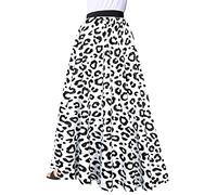 Afibi Women Chiffon Mopping Floor Length Big Hem Solid Beach High Waist Maxi Skirt - - Large