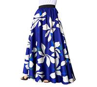 Afibi Women's Skirts Chiffon Mopping Floor Length Big Hem Solid Beach High Waist Maxi Skirt, Royal Blue, Medium