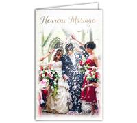 AFIE 13-6160 Money Holder Card with Envelope Happy Wedding Congratulations to the Bride and Groom for Couple Men/Women Blessing Church Mass Confetti Red Rose Flower Petals - Made in Europe