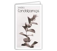 Afie 24-1032 Closed Sincere Condolance Card 95 x 160 mm with White Envelope - Eucalyptus Gunnii Tree Branch with Round Leaves