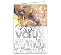 Afie 61-5685 Presentation Card with Envelope and Gilding in Shiny Gold Sparkling Sparkling Bubbles Flutes Wine Sparkling Champagne Party Happy New Year Health New Year 61-5685