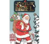 Afie 61-6050 Merry Christmas Card with Envelope and Collage Embossed in Shiny Gold Glitter Fairy Lights Santa Claus Costume Red Hood Toys Horse Rabbit Elephant Fir Under Snow