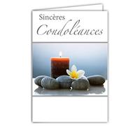 AFIE 64-1029-B Sincere Condolences Card with White Envelope - Funeral Ceremony Farewell Funeral Death Mourning Burial Cremation - Made in France