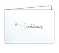 Afie 64-1065 Condolence Inserts Card Shiny Silver on White Background Delivered with White Envelope Card Format Closed 17 x 11.5 cm