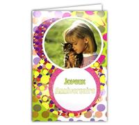 AFIE 67-1017/1 Happy Birthday Card for Little Girl Cat Kitten Glitter Polka Dots Envelope 12 x 17.5 cm