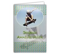 AFIE 67-1018/1 Happy Birthday Glitter Skateboard Card for Little Boy Child with White Envelope 12 x 17.5 cm