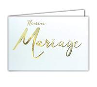 Afie 68-1214 Happy Wedding Card Gold Shiny on White Background Delivered with Envelope Card Format Closed 17 x 11.5 cm Congratulations Couple