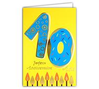 Afie 69-2410 10th Birthday Card in Shiny Gold Embossed Textured for Child Boy Girl - Coloured Text Suitable for Age Inside - Envelope Included - Made in France - ColourAges