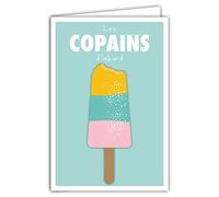 Afie 69-4338 Postcard Friends First with Envelope for Invitations, Snack or Birthday, Mini Posters, 17 x 11.5 cm, Retro Vintage Polo Syrup Ice Stick