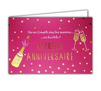 Afie 69-5121 Happy Birthday Card with Confetti Dots Glossy Gold Delivered with Envelope 17 x 11.5 cm Closed Card Format