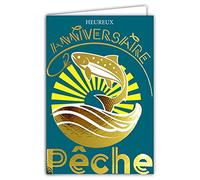 Afie 69-7096 Happy Birthday Card with Envelope - Closed Size 115 x 170 mm - Made in France