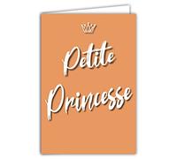 Afie 69-8020 Little Princess Crown Girl Card with Envelope Size 12 x 17.5 cm 300 g Paper from Sustainably Managed Forests Glossy Made in France