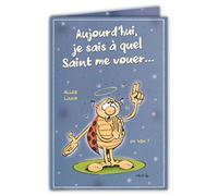 Afie CD Cox 501 The Ladybirds of Gotlib Card Good Party with Matching Illustrated Envelope First Name Saints Format Closed 17 x 11.5 cm