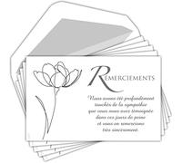 Afie Condolences Condolences Set of 5 Identical Cards + 5 White Envelopes Size 9 x 14 cm C5251 Text Sympathy Witnessed Punishment Funeral Death Mourning Flower Tulip Grey Pouch Made in France