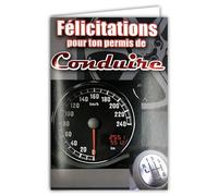 AFIE Congratulations Card for Your Driving License B Car with Envelope 12 x 17.5 cm 17 18 19 20 Years Majority Independence Speedometer 591212