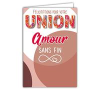 Afie Congratulations Card for Your Union Pac or Wedding Couples Endless Love Symbol Infinity Heart Illustration with Envelope Size 12 x 17.5 cm Paper 300 g Glossy PEFC Made in France 69-8055