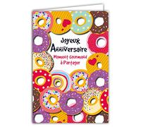 Afie Happy Birthday Card Moment Gourmand to Share Illustration Donuts with Envelope Format 12 x 17.5 cm 300 g Paper from sustainable forests Glossy Made in France 69-8029