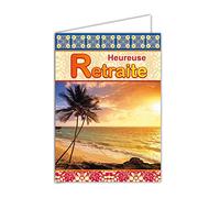 Afie MX-3008 Maxi Giant Card - Retirement - A4 - 21 x 29.7 cm - Palm Trees - Beach Sand Exotic Tropical Dreams - Relaxation, Leisure, Holidays, Travel
