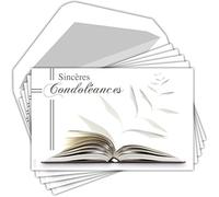 Afie Pack of 5 Sincere Condolence Cards. Our Affectionate Thoughts Support You in the Proof Sheets. Made in France