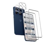 Afikyutu Screen Protector for Motorola Moto Edge 70 Pro, 2 Pieces 3D Tempered Glass + 2 Camera Lens Protector, Easy to Install, Anti-Scratch, 9H Hardness Tempered Glass