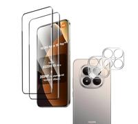 Afikyutu Tempered Glass for Xiaomi Redmi Note 15 Pro 4G, 2 Pieces Screen Protector + 2 Pieces Camera Film, Easy Install, Bubble-Free, 3D HD 9H Hardness Screen Protector