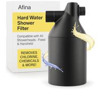 Afina Shower Filter | Works with Handheld & Fixed Showerhead | Hard Water Filter for Shower Head, Reduces Hairfall, Dandruff & Dry Skin | Showerhead Filter | Shower Filter Head for Hard Water (Black)