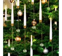 AFINETH Christmas Tree Candles with Remote, 12 Pack Battery Operated Christmas Candles, LED Candles for Xmas Tree Decoration, Flickering Flameless Candles for Home, Party Decor with Crystal Ball Hooks
