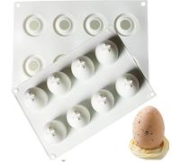 AFINSEA 3D Easter Egg Shape Silicone Baking Mold for Mousse Cake, Silicone Molds for Chocolate, French Dessert Mold for Pastry Chocolate,Easy Release Baking Molds (8-Cavity)