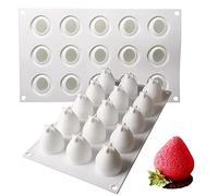 AFINSEA 3D Strawberry Shape Silicone Baking Molds (15-Cavity), Non-Stick, Easy Release, Reusable, BPA Free, Heat Resistant -40°C to 230°C, Perfect for Cakes, Jellies, Fondant, Chocolate, Cheesecake