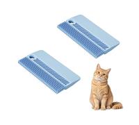 AFIODA 2PCS Blue Pet Hair Remover Scraper, Reusable Silicone Dog & Cat Hair Brush for Sofas, Carpets, Bedding & Clothes | Double-Sided Rubber Lint Cleaner Tool for Easy Fur Removal
