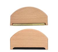 AFIODA Cashmere Comb Set (2 Pcs) - Beech Wood Gold-Edge Shaver & Clear-Coated Lint Remover, Manual Sweater Shaver for Wool, Cashmere, Knitwear, Scarves - Portable Depiller for Bobbles & Pilling